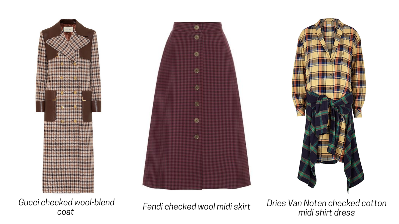 Dries Van Noten checked cotton midi shirt dress