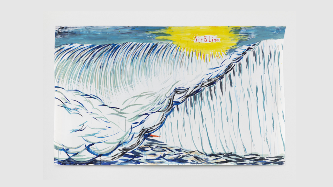 Pacific Ocean Pop painting by Raymond Pettibon