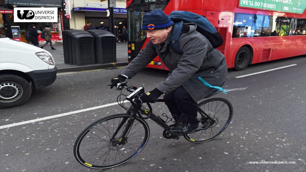 Boris Johnson spotted cycling