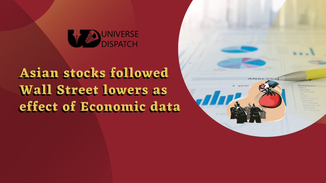 Asian stocks followed Wall Street lowers as effect of Economic data