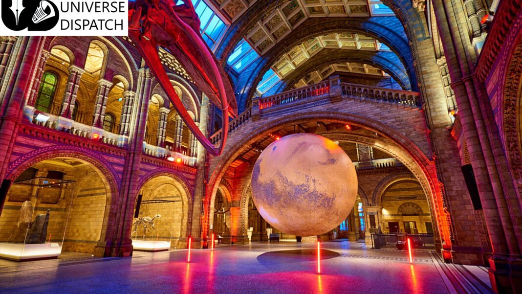 A giant replica of Mars has been installed at the UK’s Natural History Museum